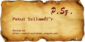 Petul Szilamér névjegykártya
